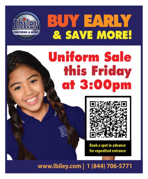 UNIFORM SALE ON CAMPUS THIS FRIDAY JUNE 2ND!  